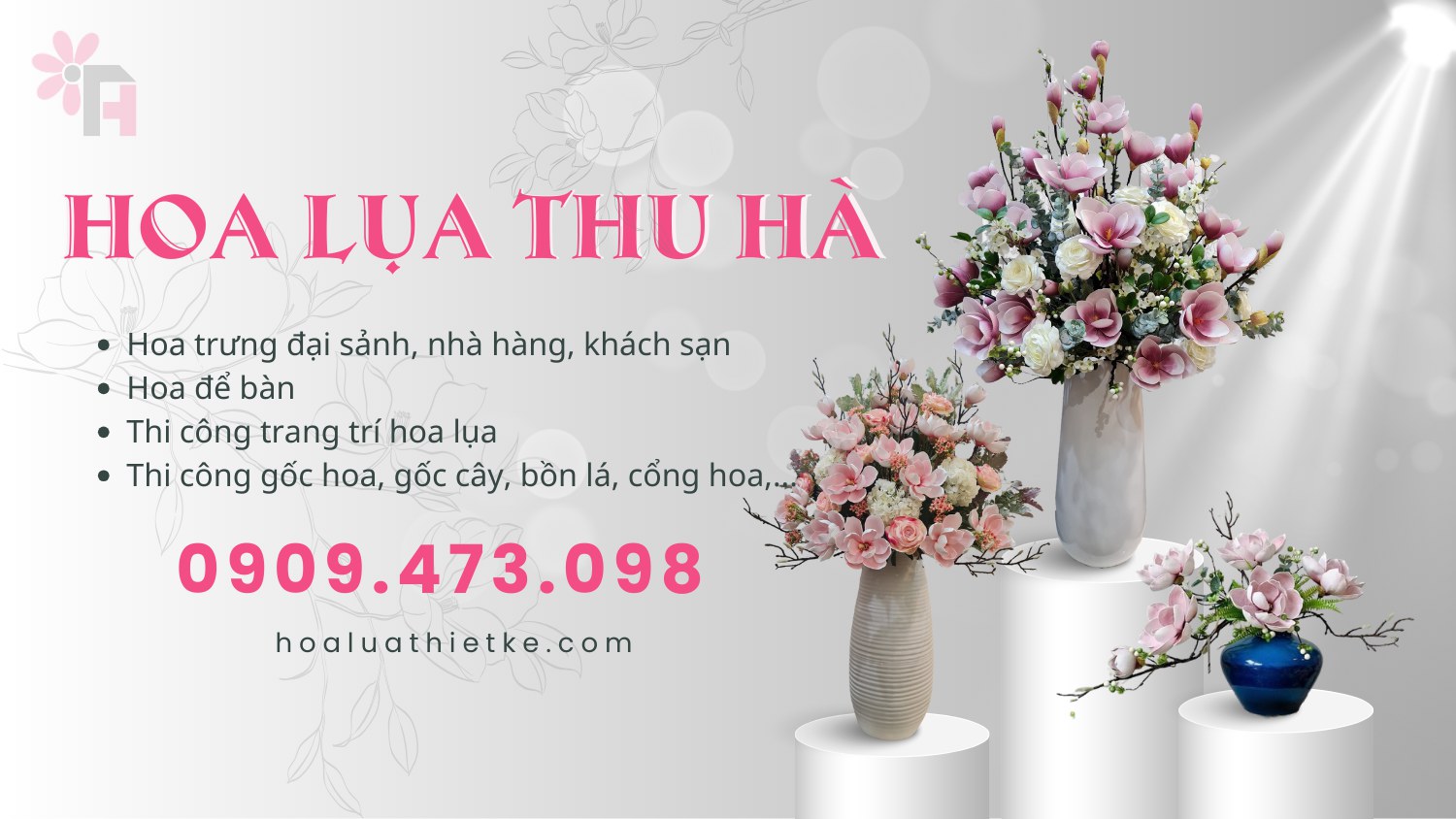 Banner Hoa Lụa Thiết Kế Thu Hà