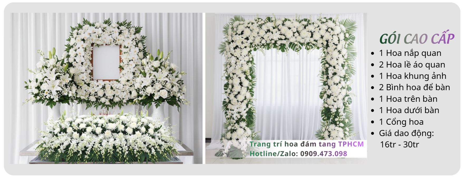 Báo giá dịch vụ trang trí hoa tang lễ gói cao cấp