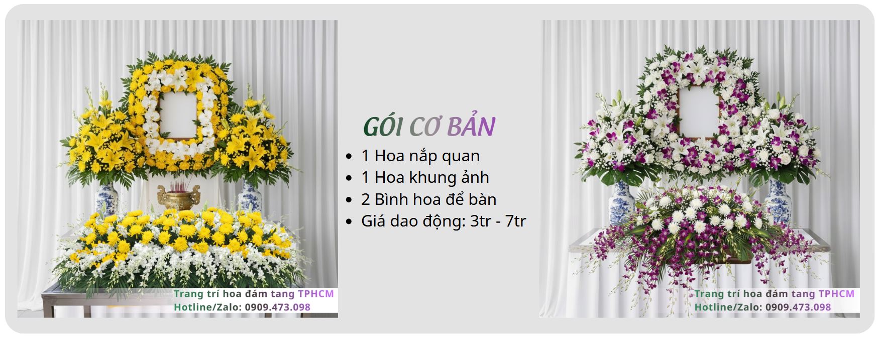 Báo giá dịch vụ trang trí hoa tang lễ gói cơ bản