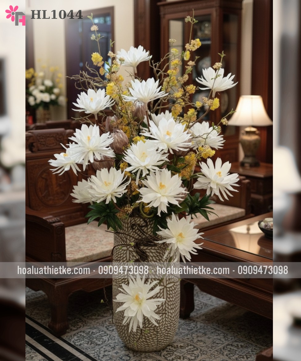 Bình hoa quỳnh 1m5 trang trí phòng khách HL1044 Bình hoa quỳnh 1m5 trang trí phòng khách HL1044