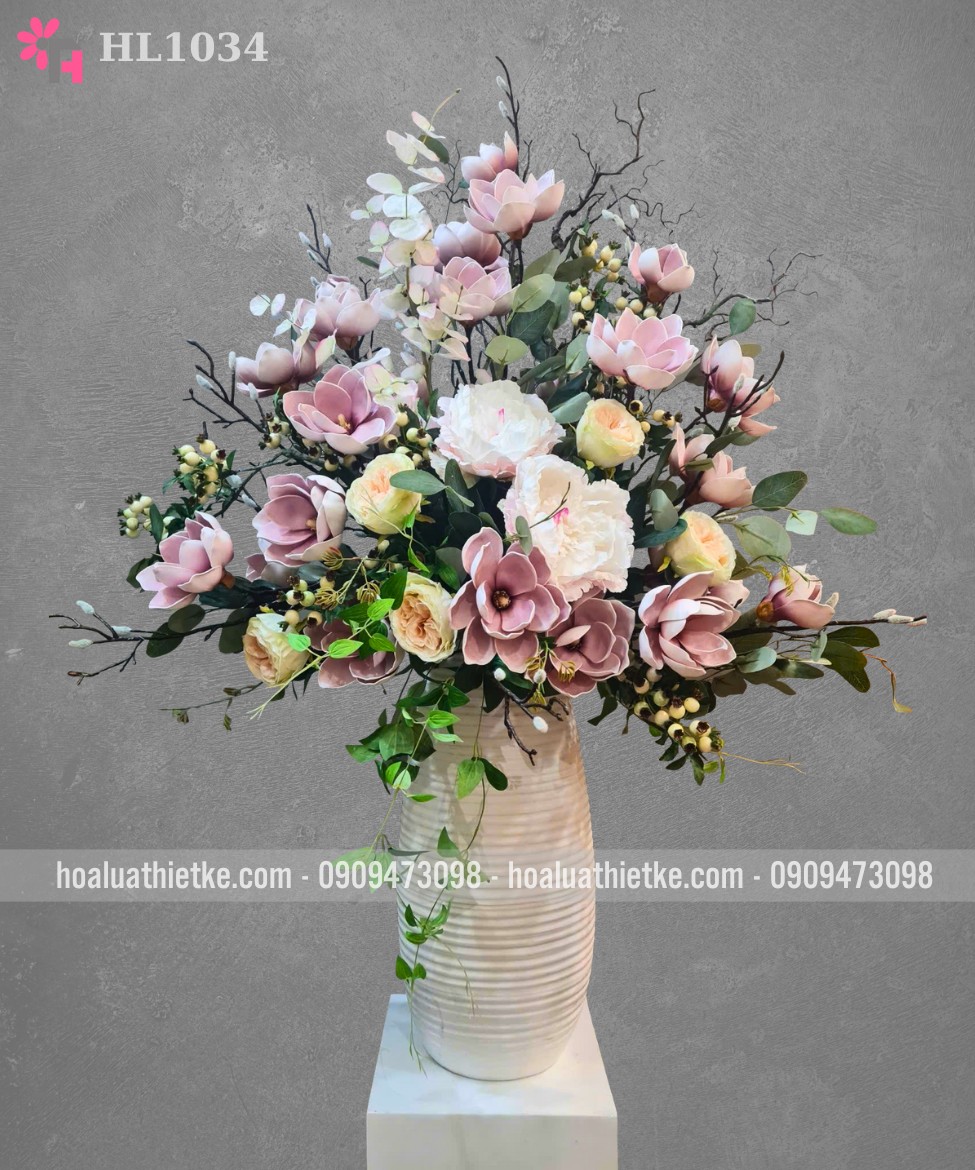 Bình hoa trưng phòng khách tông tím cổ điển HL1034 2