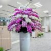 Bình lan hồ điệp tím phối trắng trưng đại sảnh HL1008