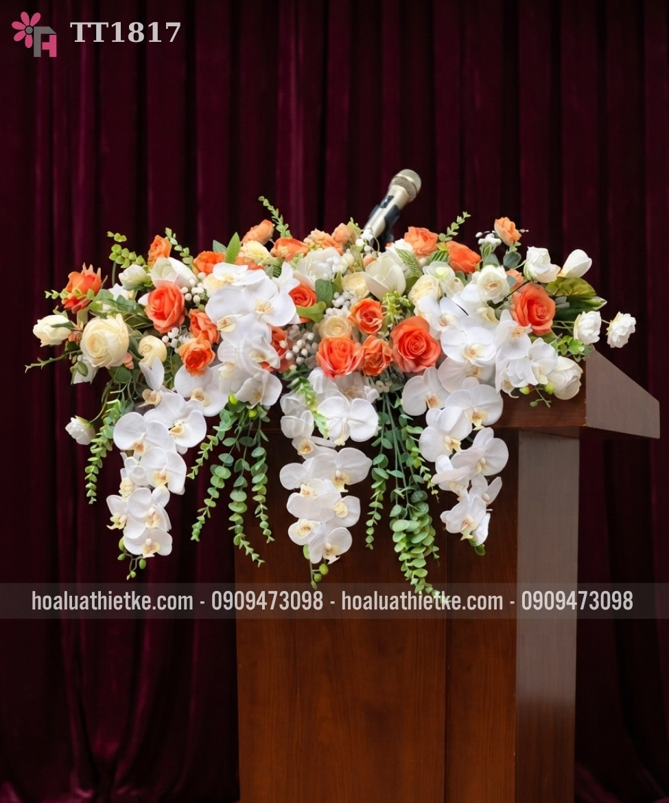 Hoa bục phát biểu tông cam TT1817