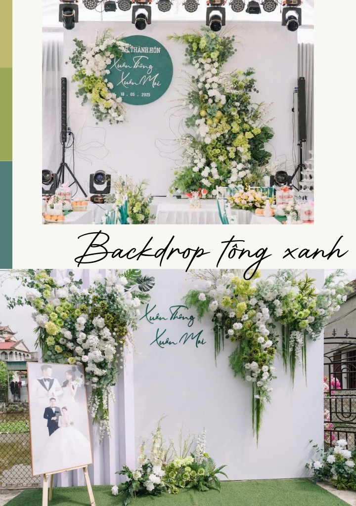 Thi công trang trí hoa lụa banner 2